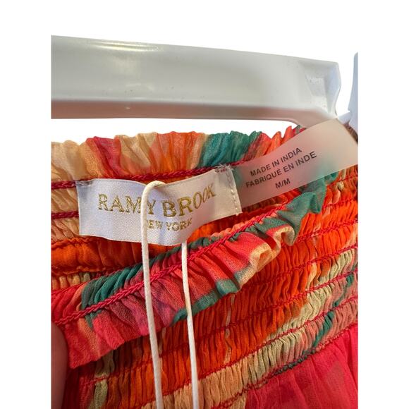 NWT Ramy Brook Haley Tropical Wide Leg Cover Up Pants M Poolside Glam Resortwear - Picture 4 of 13